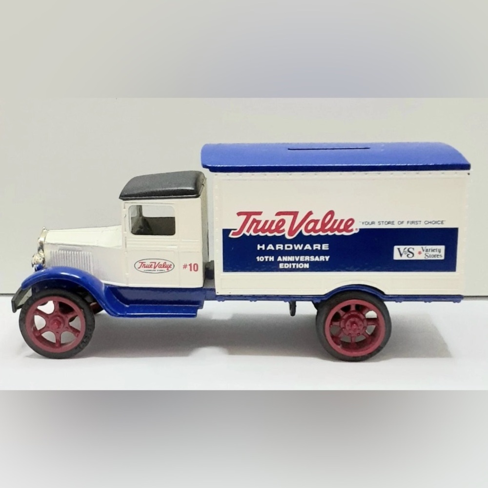 True Value Hardware 10th Anniversary Edition Vintage White Blue Red Truck